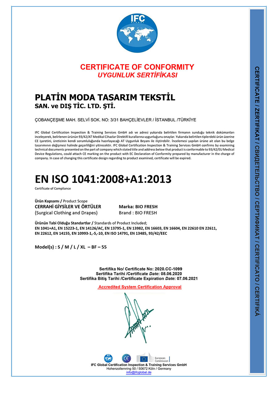 Önlük - EN ISO 1401